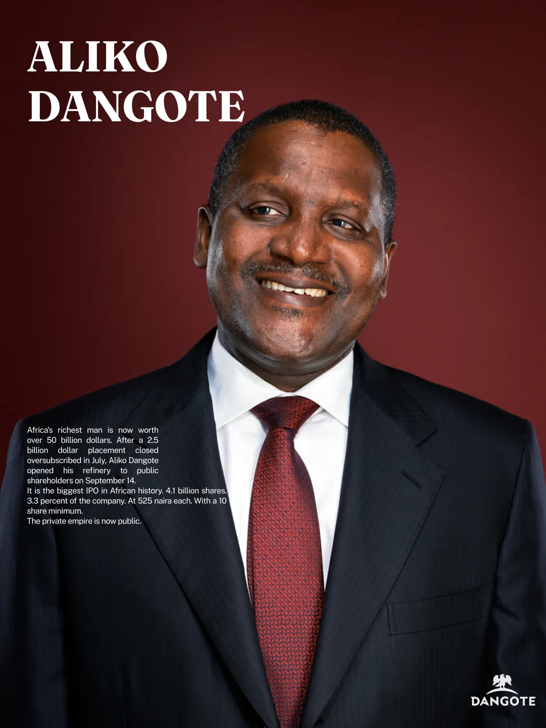 Dangote Refinery IPO Poster Exp by Toluwalope Opaleye, variation 1