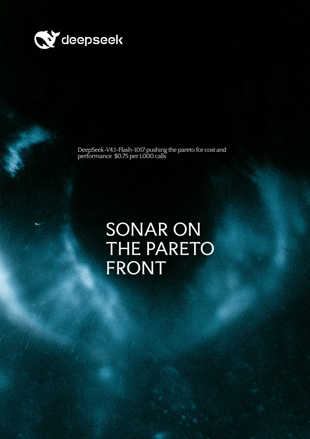 DeepSeek × Space Bunny poster by Toluwalope Opaleye — Sonar on the Pareto front, variation 4