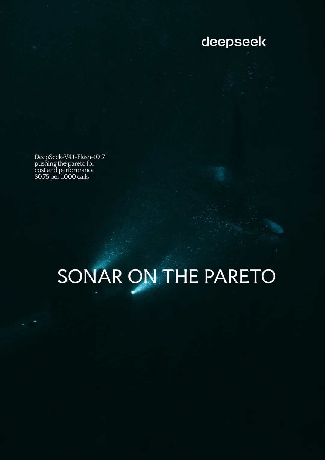 DeepSeek × Space Bunny poster by Toluwalope Opaleye — Sonar on the Pareto front, variation 6