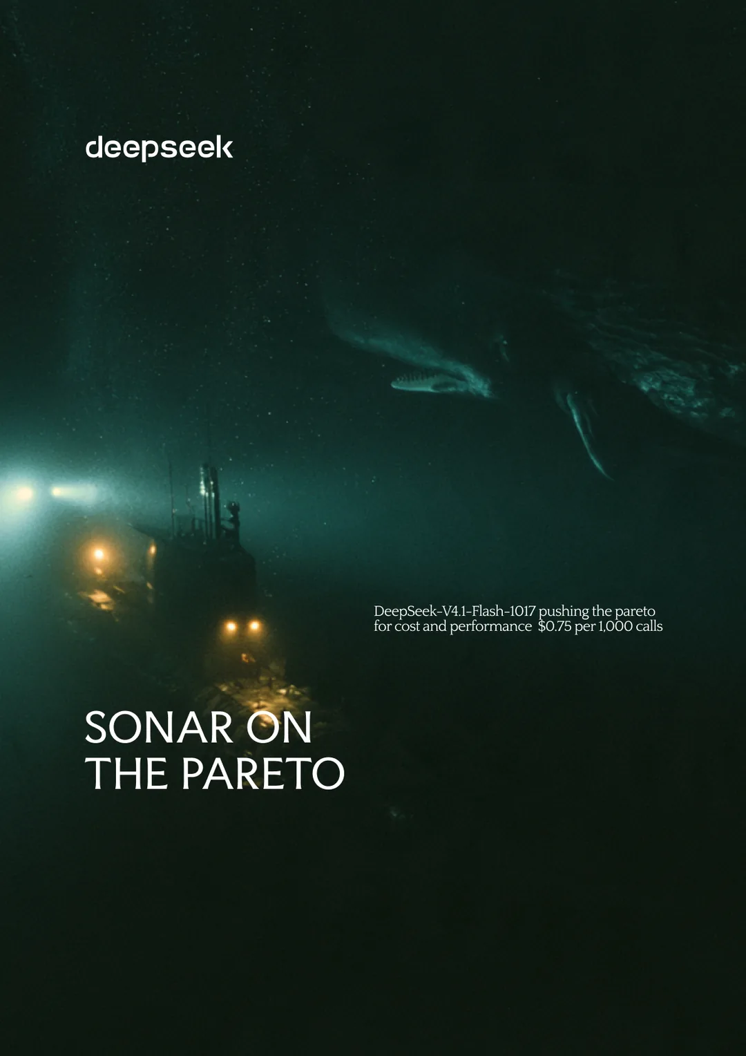 DeepSeek × Space Bunny poster by Toluwalope Opaleye — Sonar on the Pareto front, variation 7