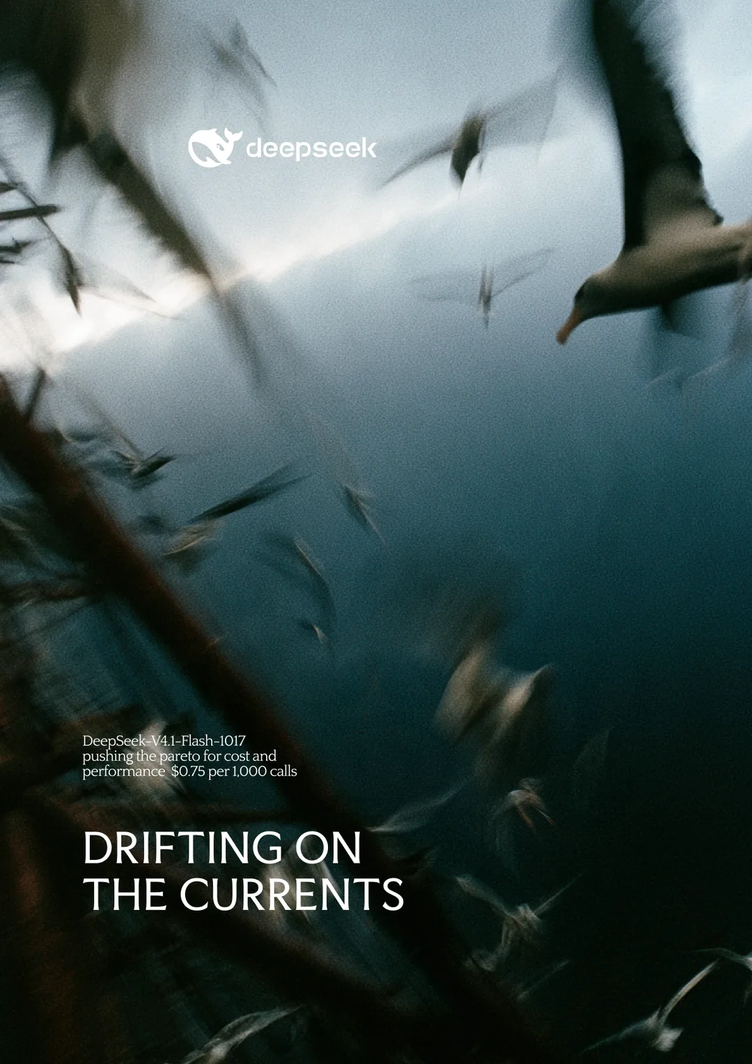 DeepSeek × Space Bunny poster by Toluwalope Opaleye — Drifting on the currents, variation 9