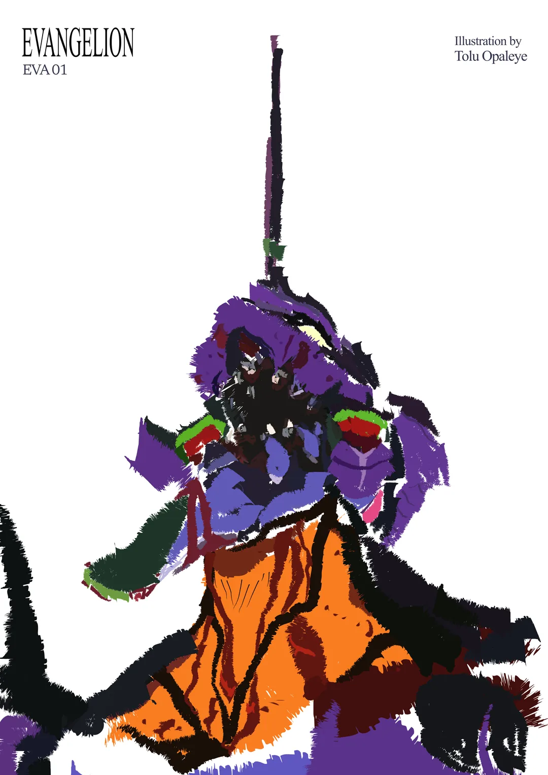 Evangelion EVA-01 — A4 illustration by Toluwalope Opaleye