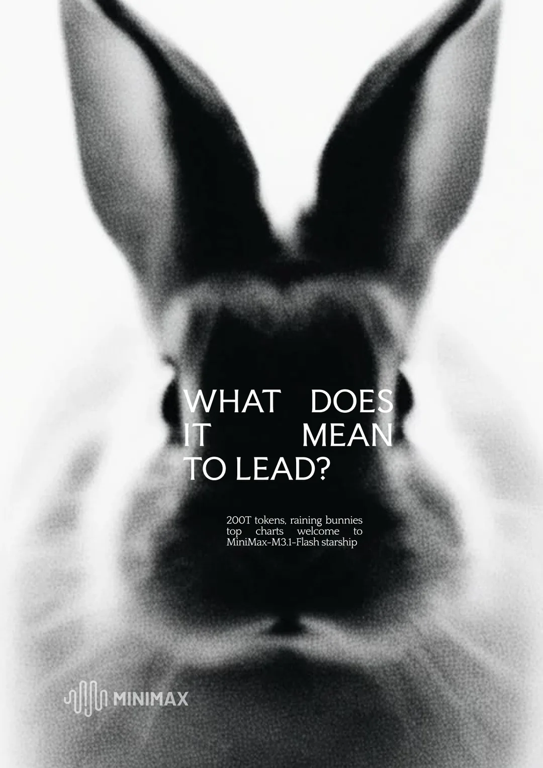 MiniMax × Space Bunny poster by Toluwalope Opaleye — What does it mean to lead?, variation 1