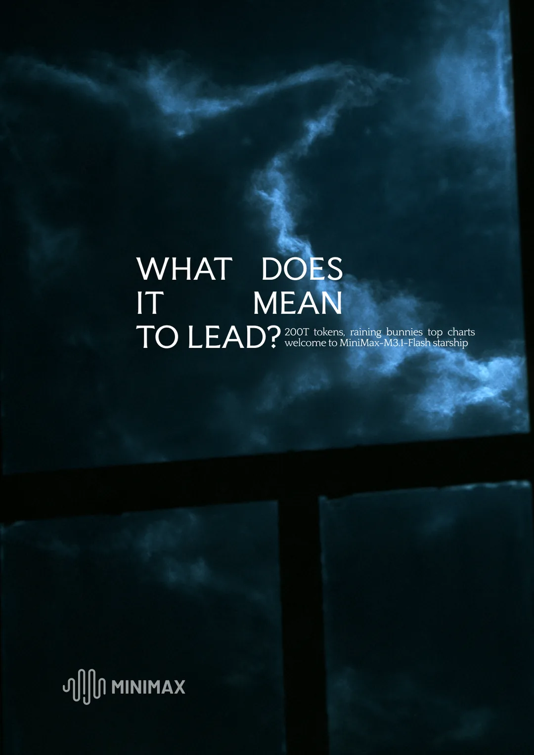 MiniMax × Space Bunny poster by Toluwalope Opaleye — What does it mean to lead?, variation 2