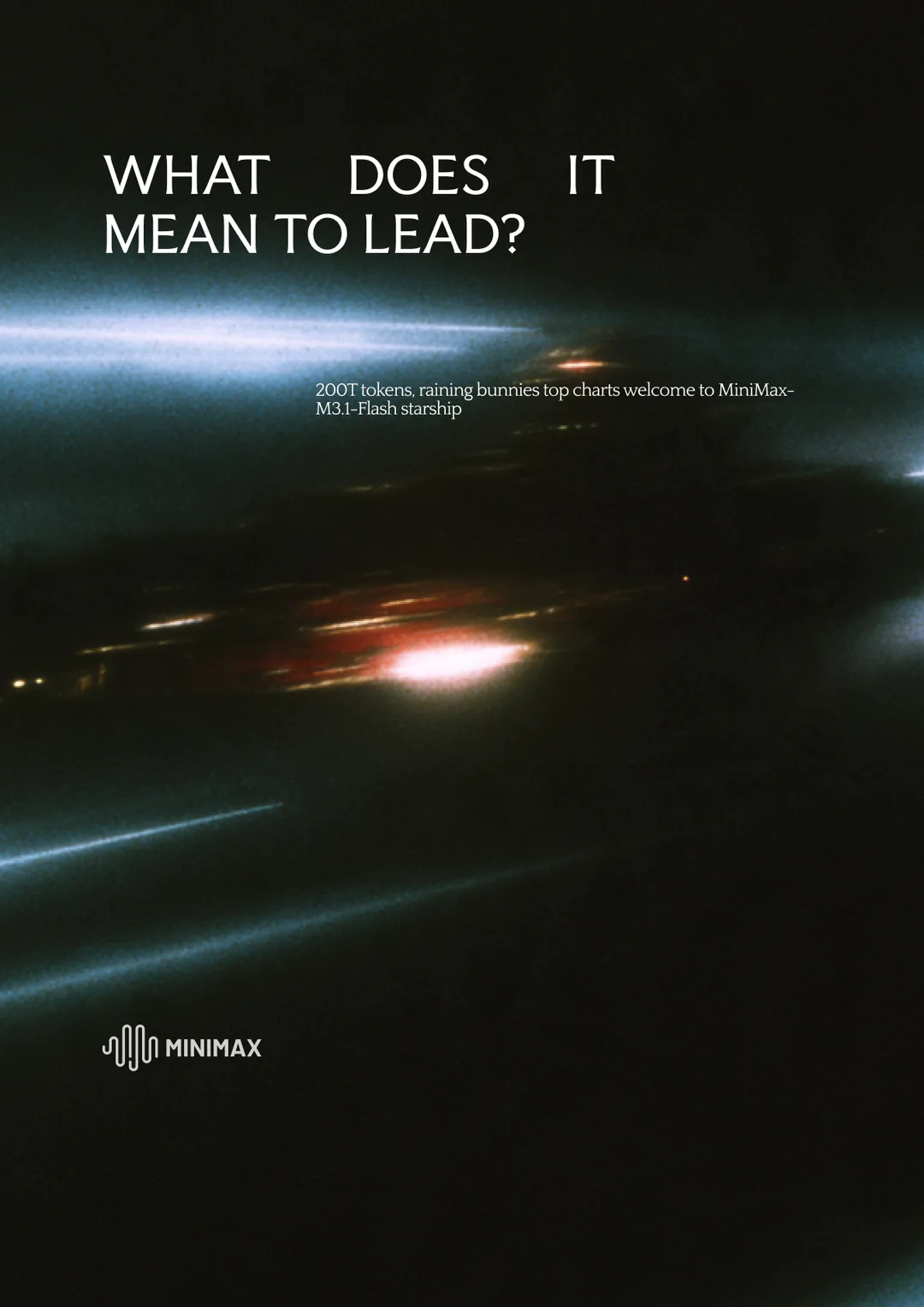 MiniMax × Space Bunny poster by Toluwalope Opaleye — What does it mean to lead?, variation 3
