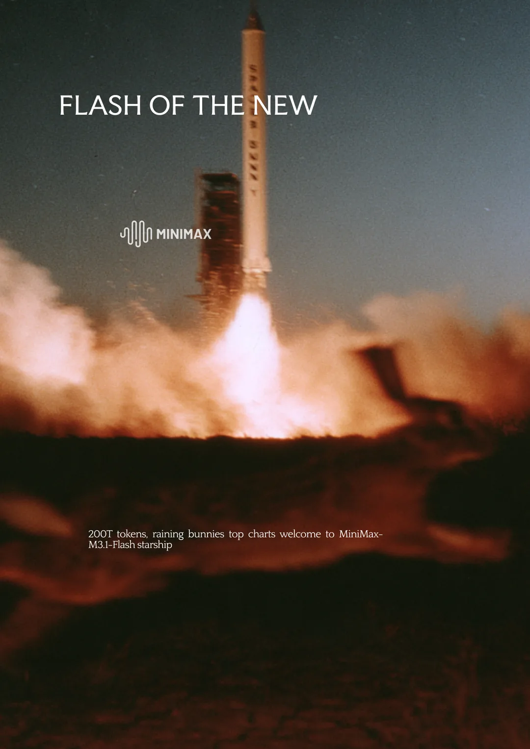 MiniMax × Space Bunny poster by Toluwalope Opaleye — Flash of the new, variation 6