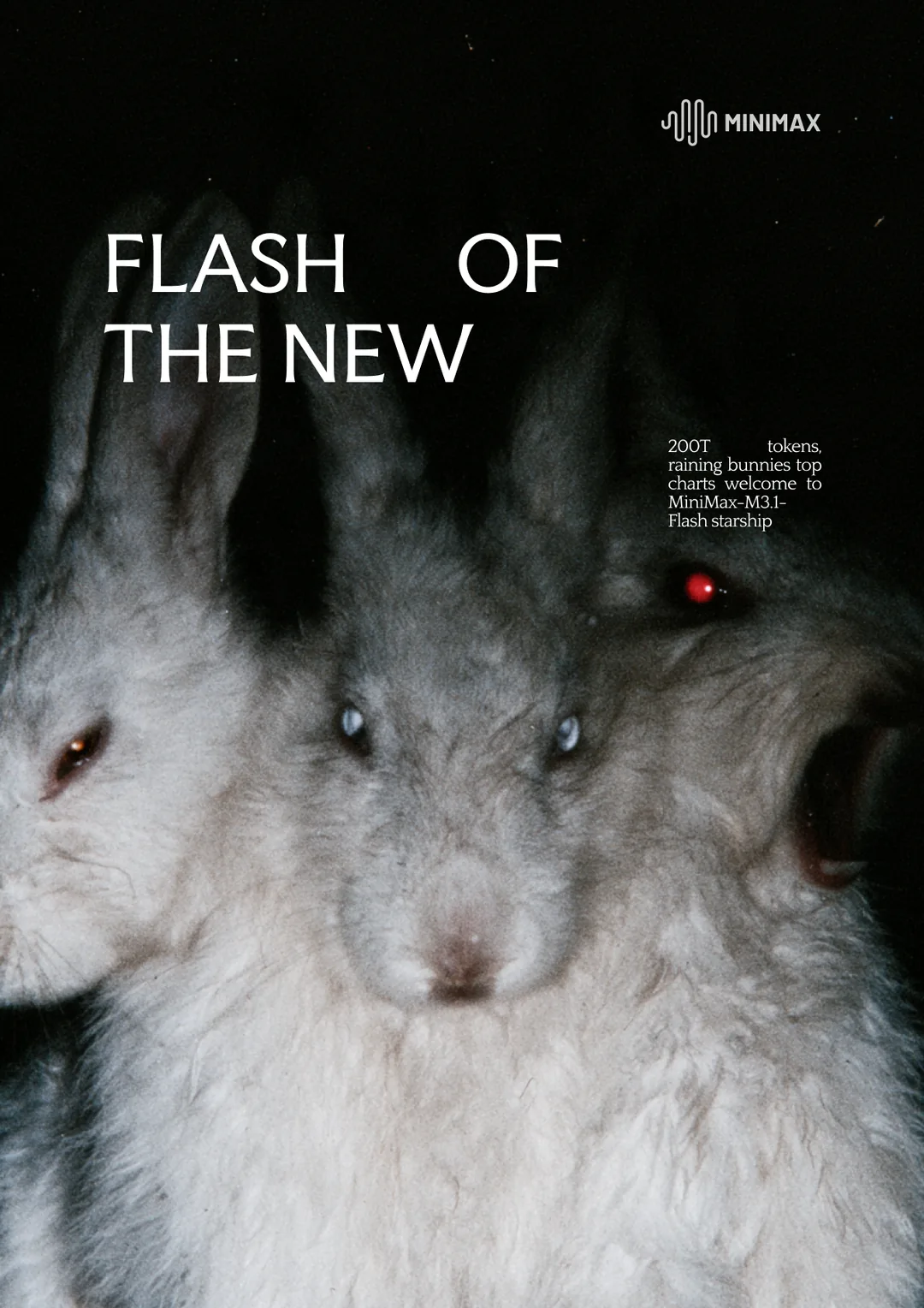 MiniMax × Space Bunny poster by Toluwalope Opaleye — Flash of the new, variation 7