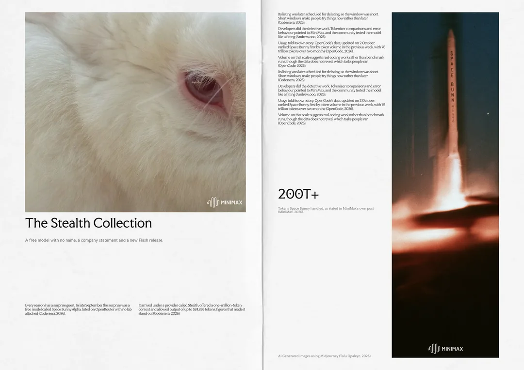 MiniMax × Space Bunny magazine spread by Toluwalope Opaleye, 1